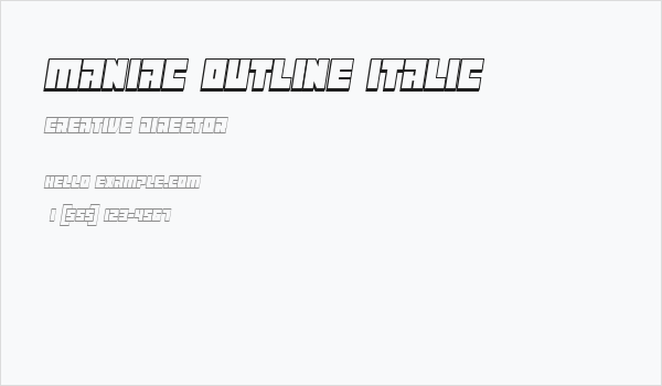 Maniac Outline Italic Business Card