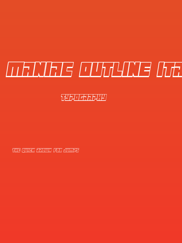 Maniac Outline Italic Poster