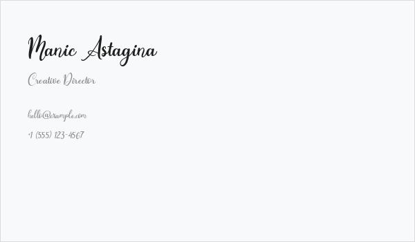 Manic Astagina Business Card