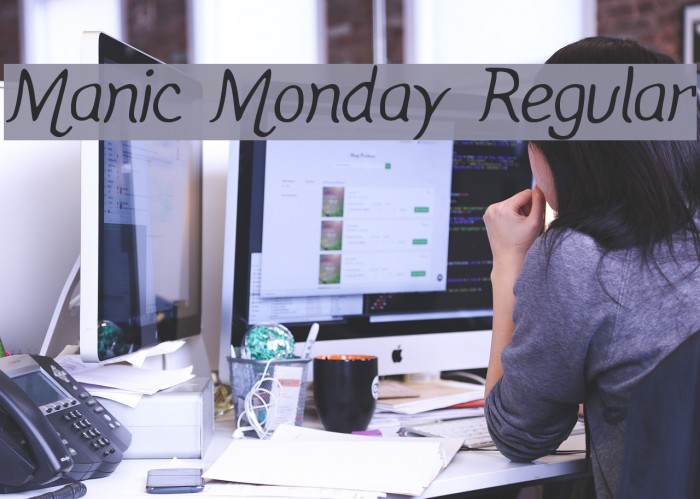 Manic Monday Regular Font examples