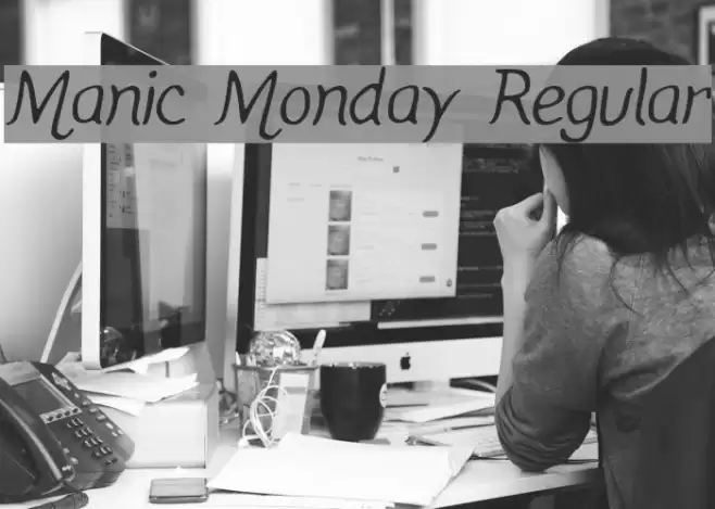 Manic Monday Regular Schriftart examples