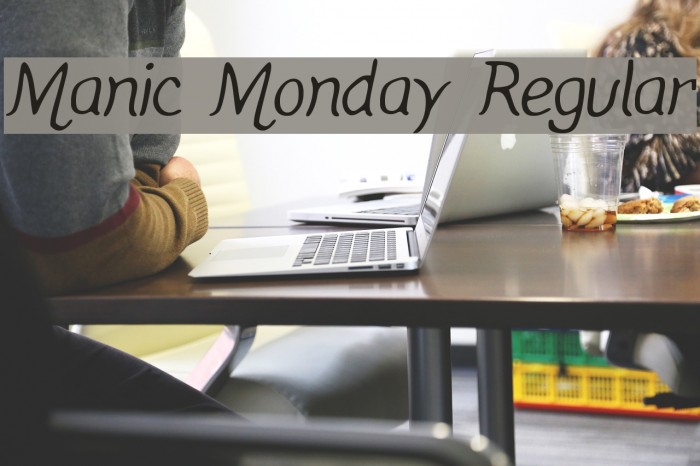 Manic Monday Regular Font examples