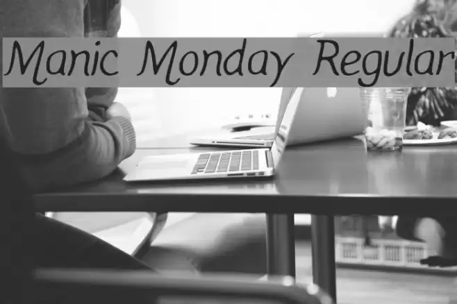 Manic Monday Regular Schriftart examples