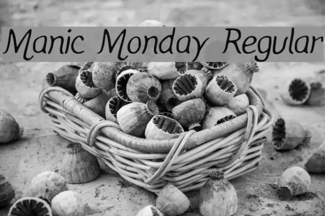 Manic Monday Regular Schriftart examples