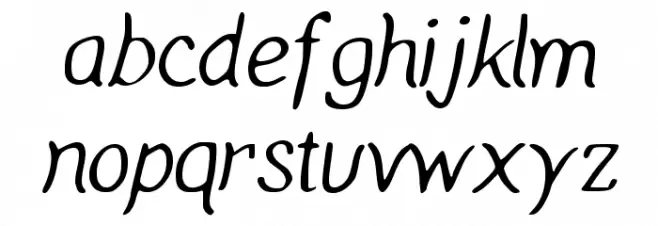 Manic Monday Regular Schriftart Kleinbuchstaben