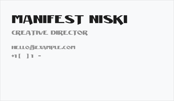 Manifest Niski Business Card