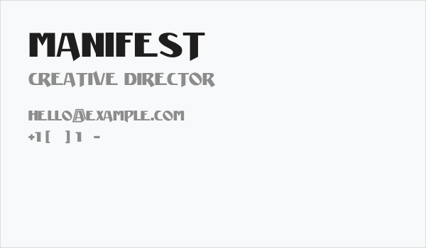 Manifest Business Card