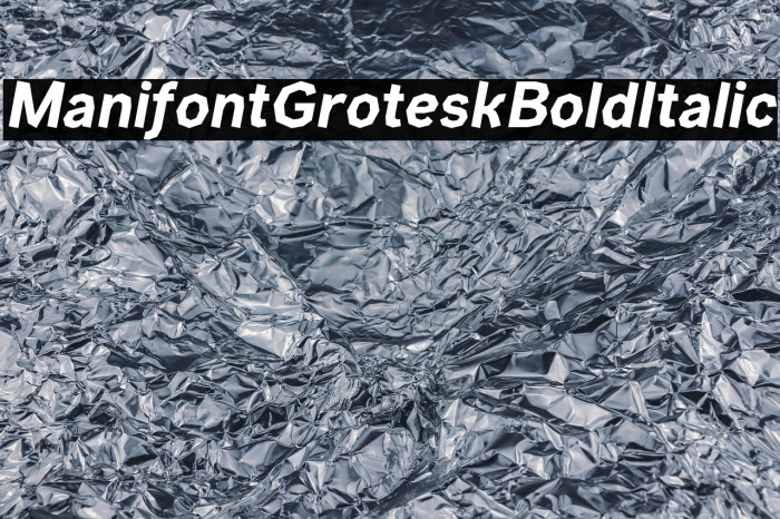 ManifontGroteskBoldItalic Example 1