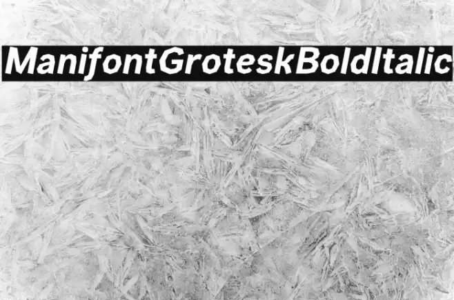 ManifontGroteskBoldItalic Font examples