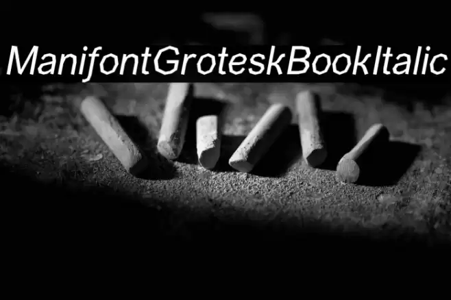 ManifontGroteskBookItalic Font examples