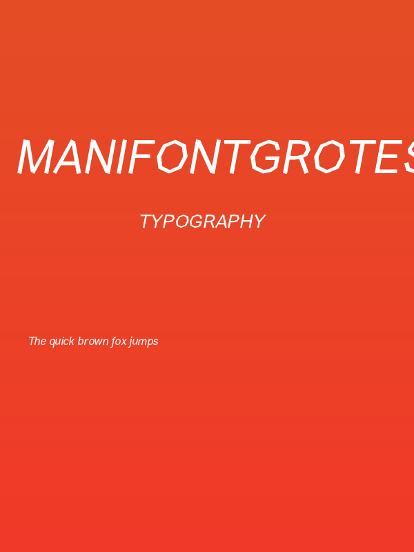 ManifontGroteskBookItalic Poster