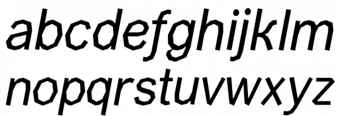 ManifontGroteskBookItalic Schriftart Kleinbuchstaben