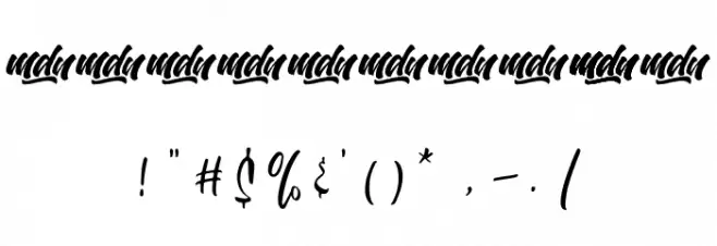 Manilla Script Font OTHER CHARS