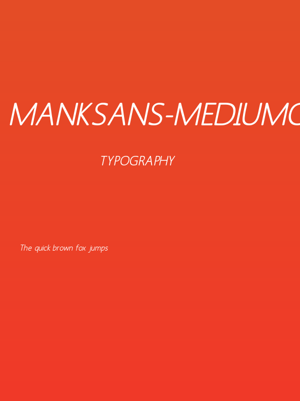 MankSans-MediumOblique Poster