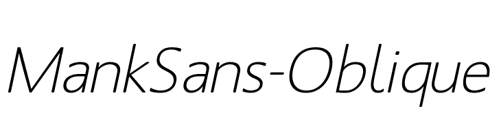 MankSans-Oblique Font
