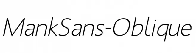 MankSans-Oblique  免费字体下载