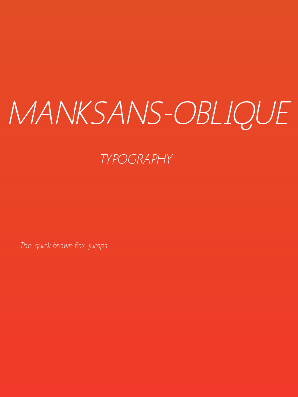 MankSans-Oblique Poster