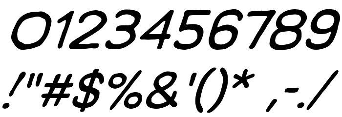 ManlyMen BB Italic Font OTHER CHARS