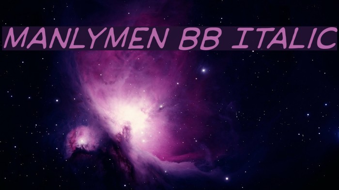 ManlyMen BB Italic Font examples