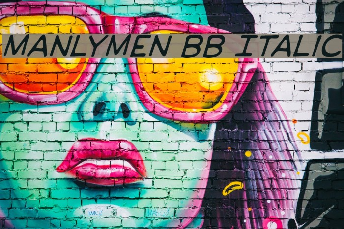 ManlyMen BB Italic Font examples