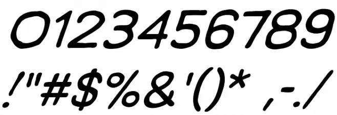 ManlyMenBB-Italic Font OTHER CHARS