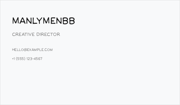 ManlyMenBB Business Card
