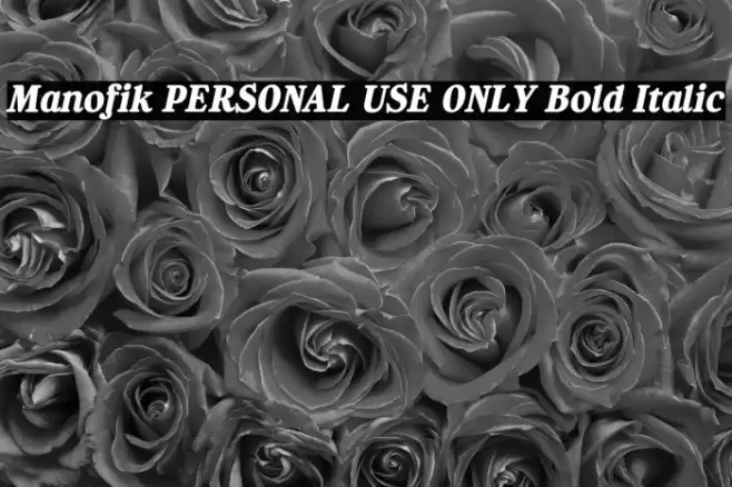 Manofik PERSONAL USE ONLY Bold Italic Fonte examples