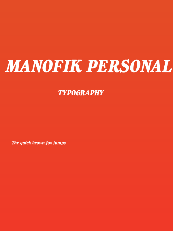 Manofik PERSONAL USE ONLY Bold Italic Poster