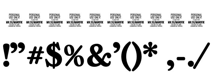Manofik PERSONAL USE ONLY Bold Font OTHER CHARS