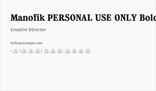Manofik PERSONAL USE ONLY Bold Business Card