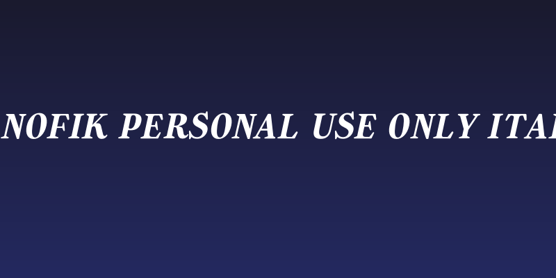 Manofik PERSONAL USE ONLY Italic Social Header