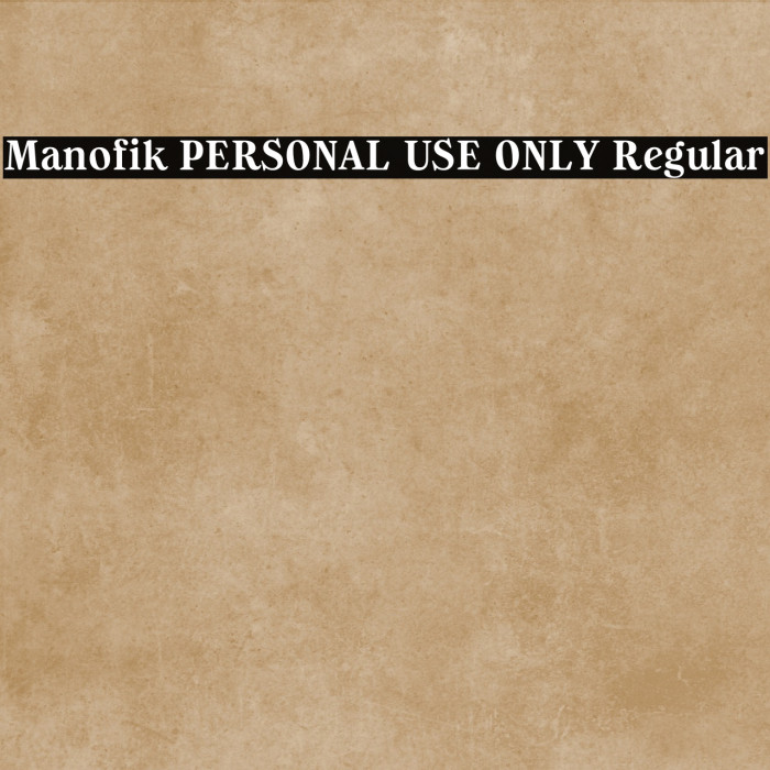 Manofik PERSONAL USE ONLY Regular Example 1