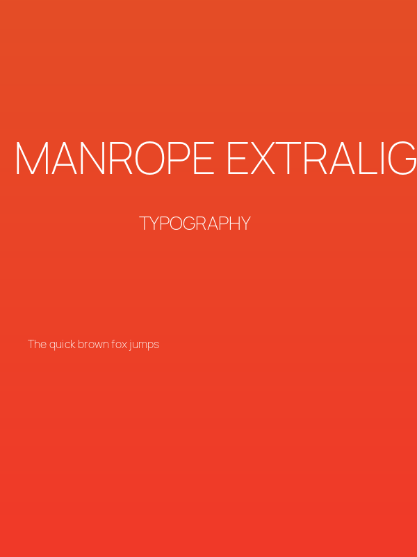 Manrope ExtraLight Poster