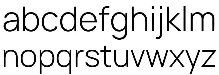 Manrope Light Font LOWERCASE
