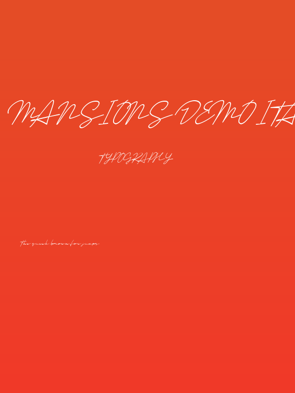 Mansions DEMO Italic Poster