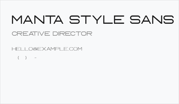 Manta Style Sans Rough DEMO Business Card