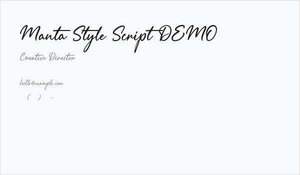 Manta Style Script DEMO Business Card