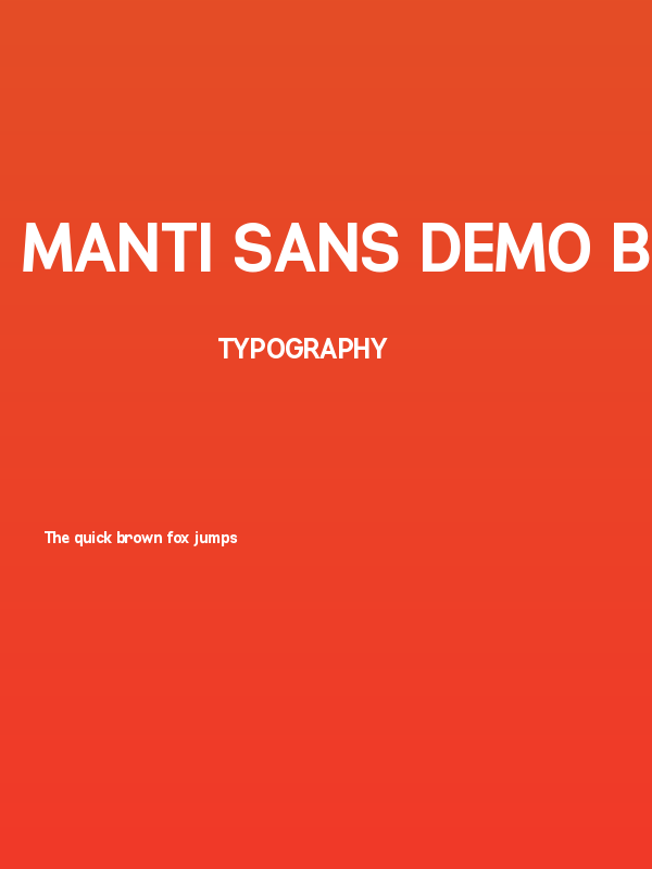 Manti Sans Demo Bold Poster