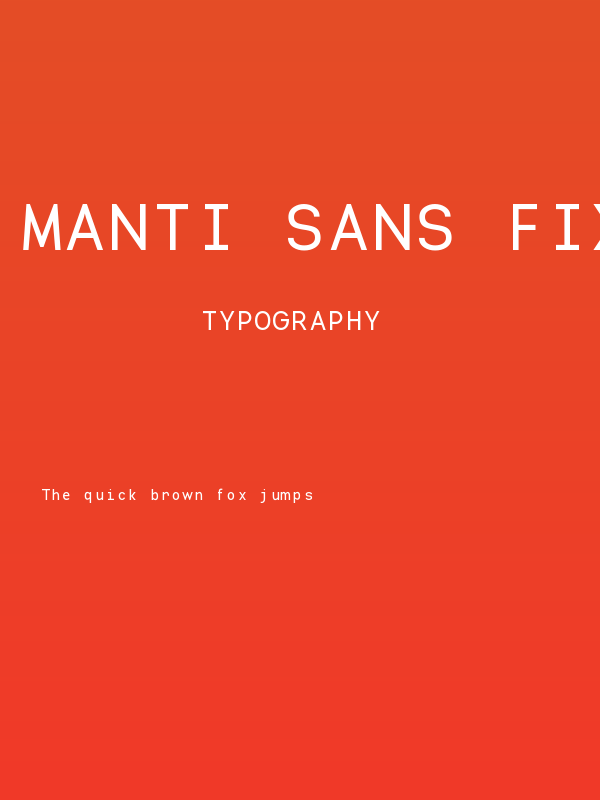 Manti Sans Fixed Demo Poster