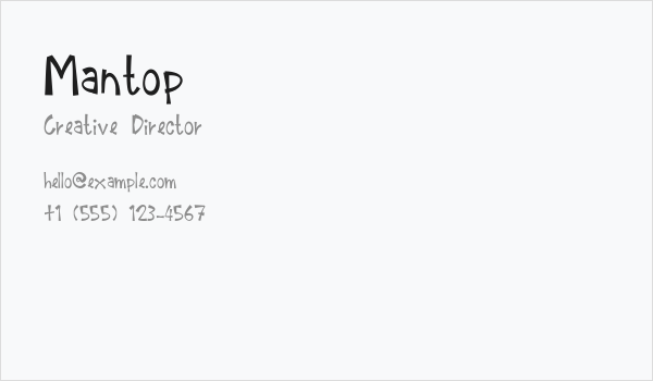 Mantop Business Card