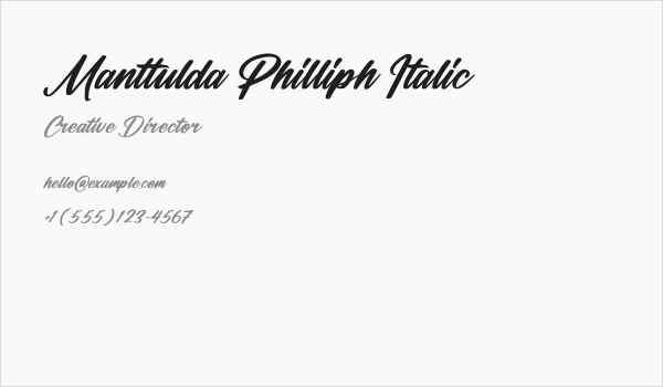 Manttulda Philliph Italic Business Card
