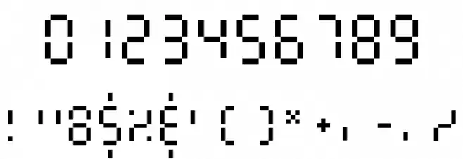 ManualDisplay Font OTHER CHARS
