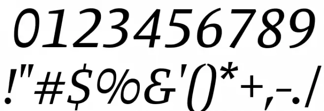 Manuale Italic Font OTHER CHARS