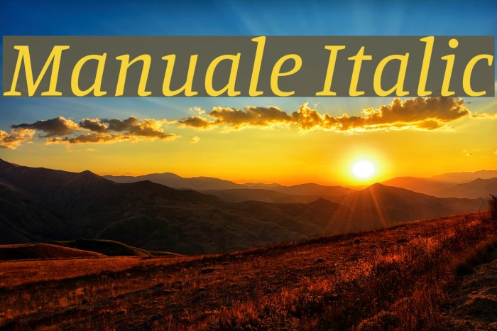 Manuale Italic Font examples