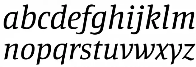 Manuale Italic Schriftart Kleinbuchstaben