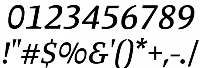 Manuale Medium Italic Font OTHER CHARS