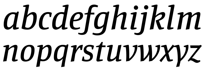 Manuale Medium Italic Font LOWERCASE