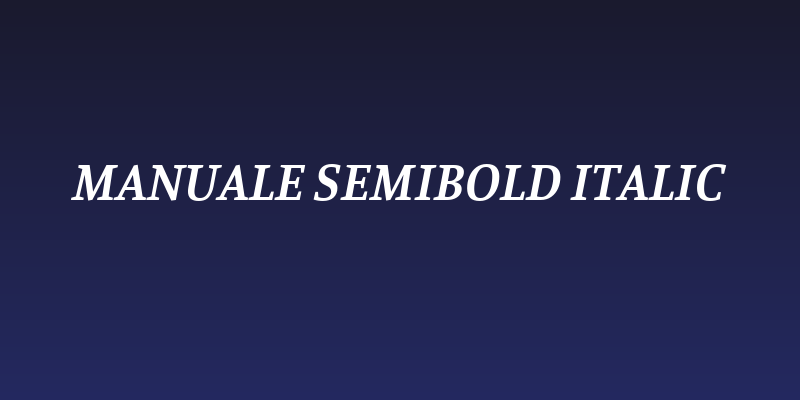 Manuale SemiBold Italic Social Header