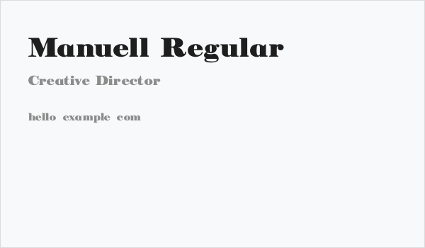 Manuell Regular Business Card