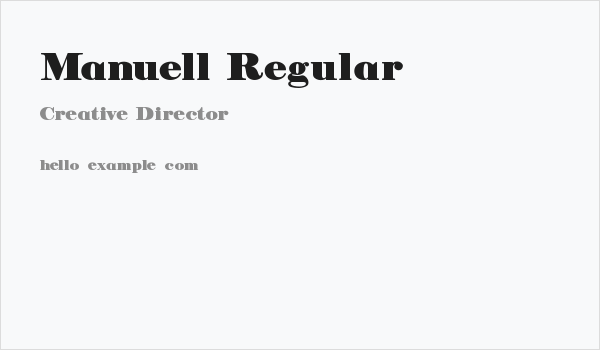 Manuell Regular Business Card